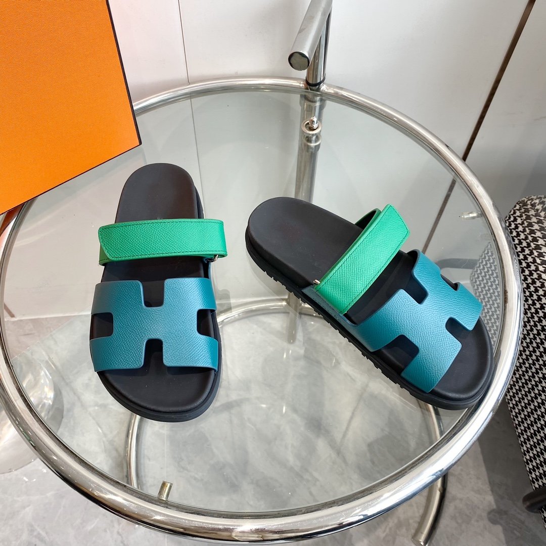 Chypre Sandal Tiffa with blue straps Leather