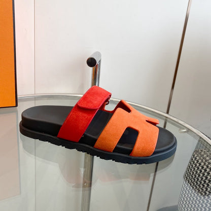 Chypre Sandal Orange Chapas / Red Suede