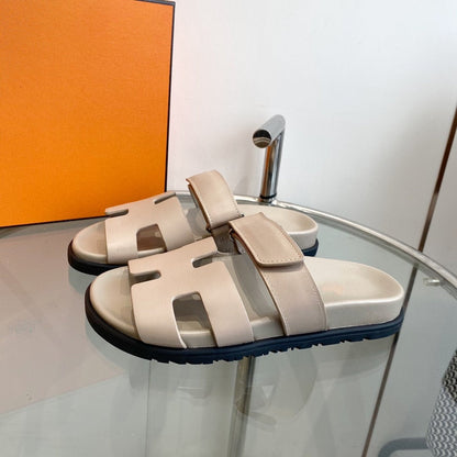 Chypre Sandal Beige Mastic Calfskin Leather