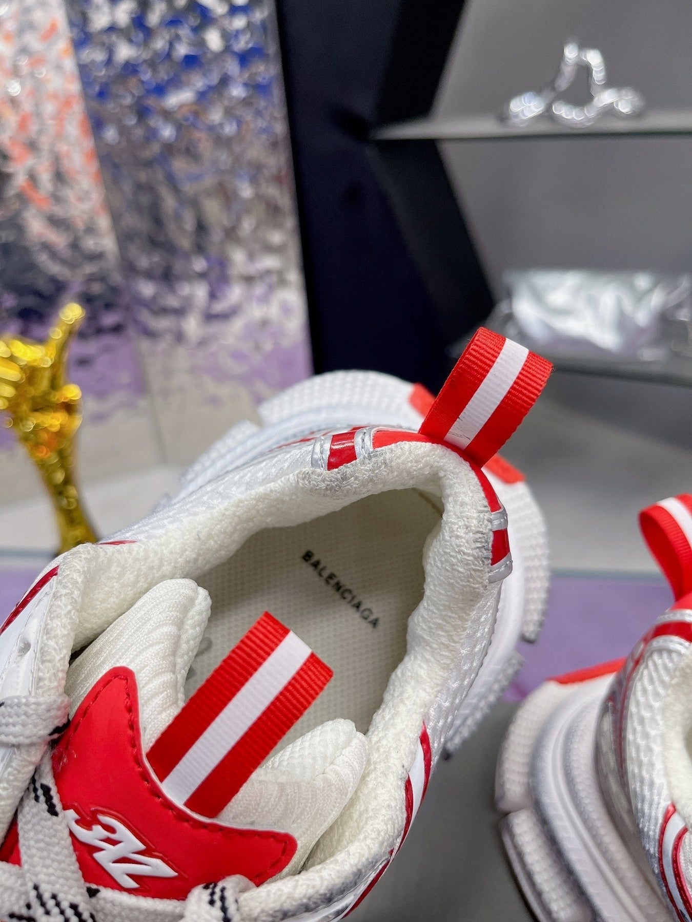 3XL SNEAKER IN RED MIX WHITE MESH AND POLYURETHANE