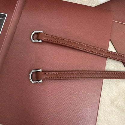 EXTRA POCKET BACKPACK L23.5 IN BRONZE BROWN CALFSKIN WITH SILVER HARDWARE