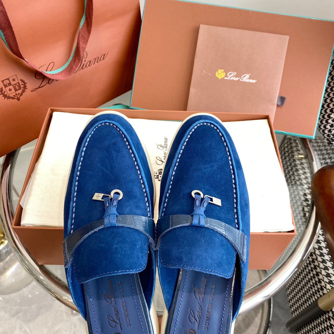 LP CHARMS WALK BABOUCHE LOAFERS NAVY SUEDE