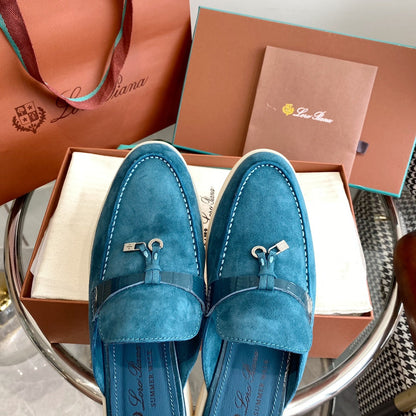 LP CHARMS WALK BABOUCHE LOAFERS OCEAN SUEDE