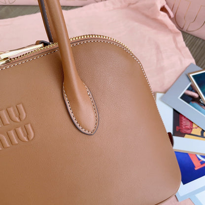 MEDIUM SHELL BAG 33 IN BRONZE BROWN CALFSKIN