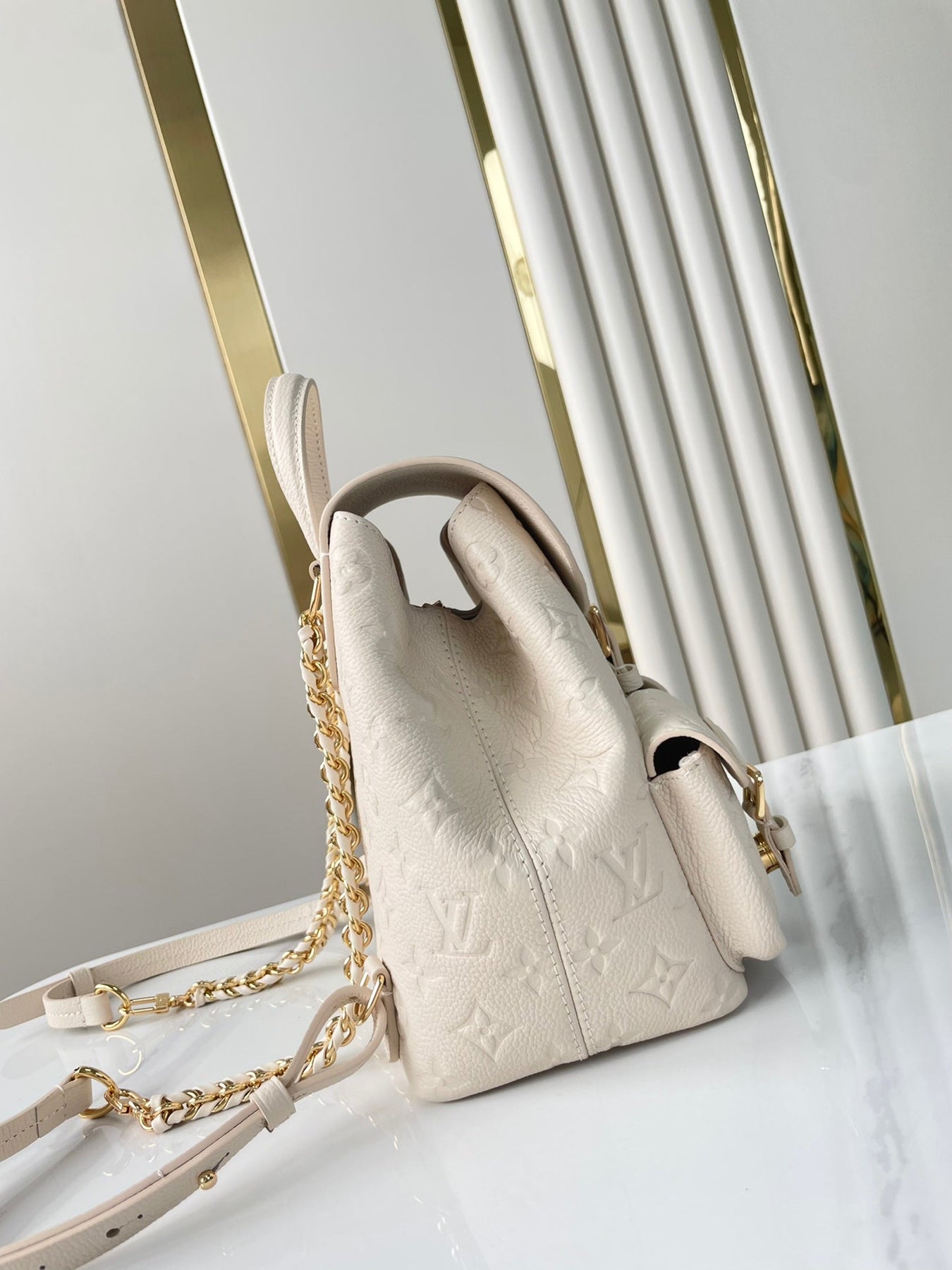 BACKUP BACKPACK 22 IN CREAM MONOGRAM EMPREINTE LEATHER