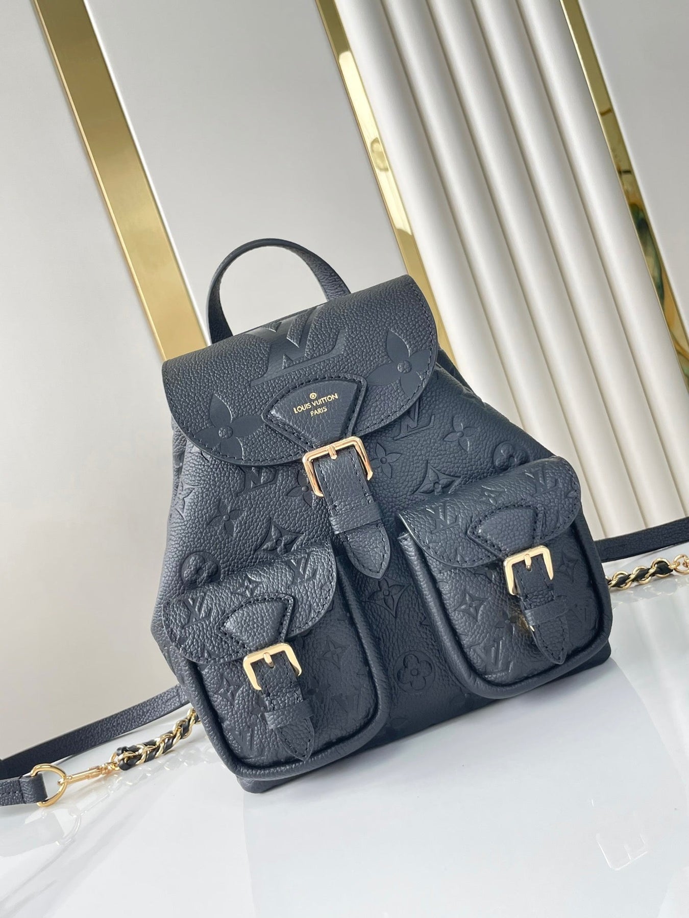 BACKUP BACKPACK 22 IN BLACK MONOGRAM EMPREINTE LEATHER