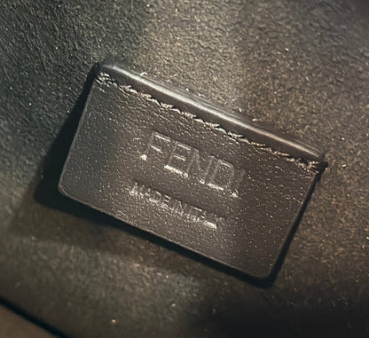 FENDI MEDIUM 27 BAG IN TRUE BLUE MONOGRAM DENIM GOLD HARDWARE