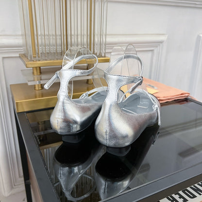 Sandal Ballets Silver Sheepskin