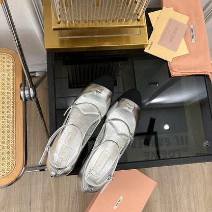 Sandal Ballets Silver Sheepskin