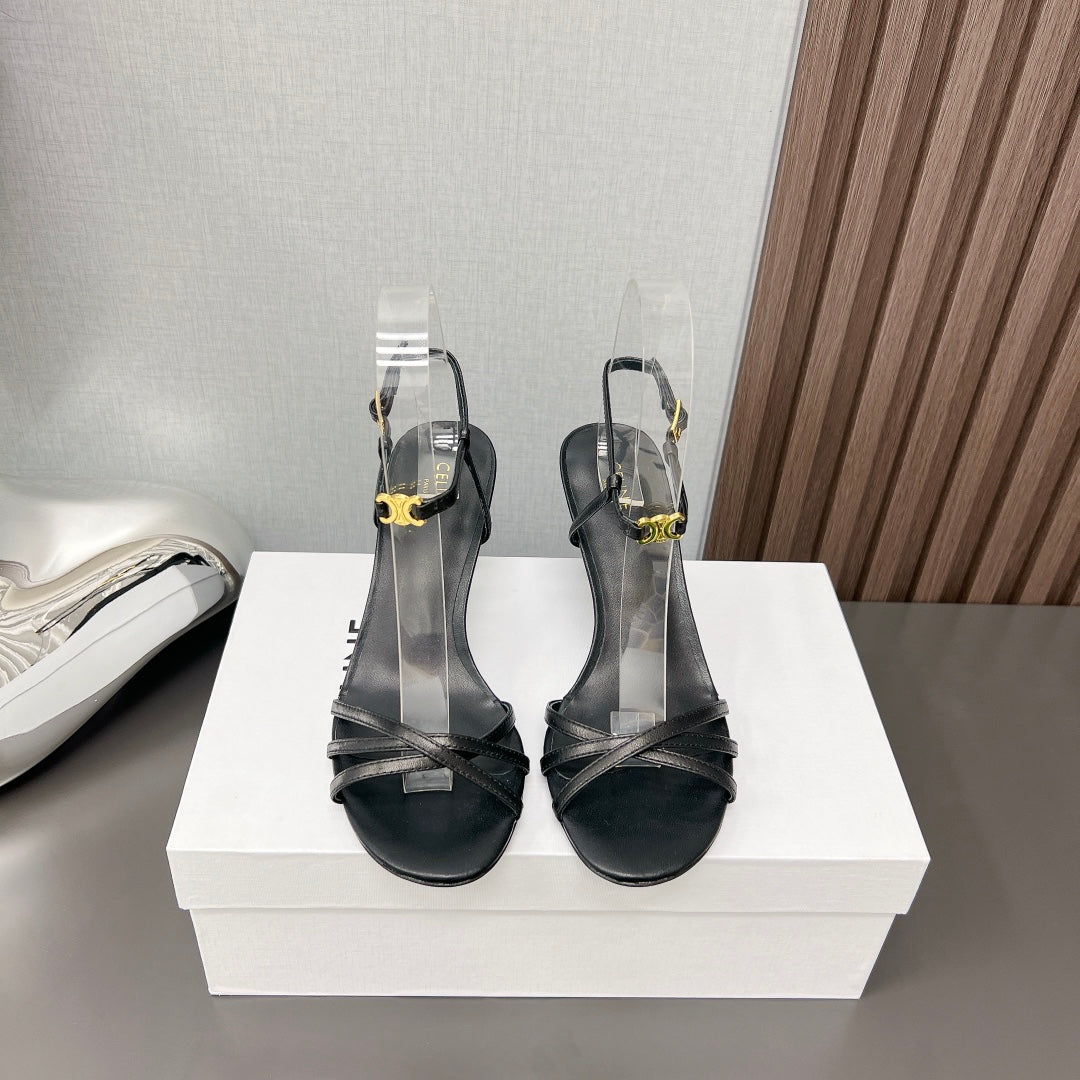 CUIR TRIOMPHE SANDAL IN LAMBSKIN BLACK