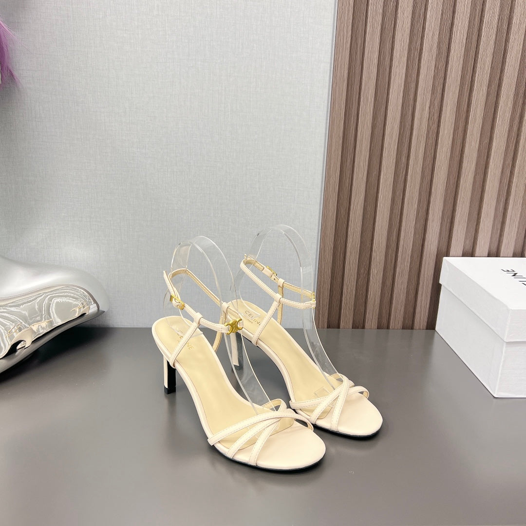 CUIR TRIOMPHE SANDAL IN LAMBSKIN YELLOW CREAM