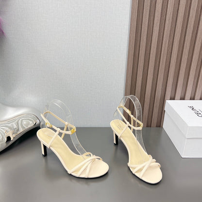 CUIR TRIOMPHE SANDAL IN LAMBSKIN YELLOW CREAM