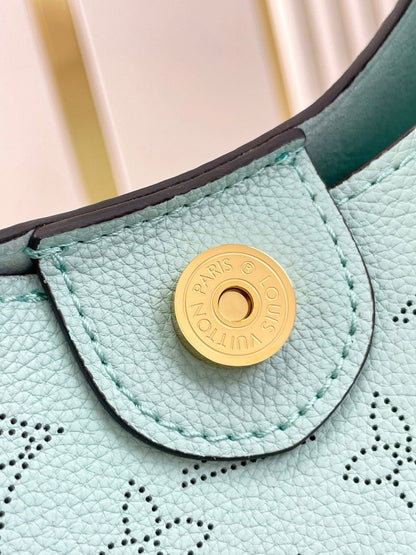 CARMEL 40 IN SKY BLUE MONOGRAM PERFORATED CALFSKIN