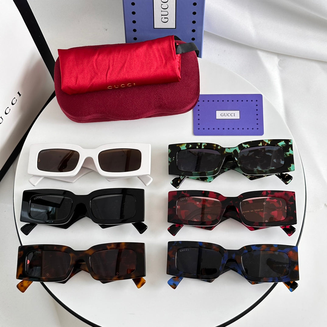 RECTANGULAR FRAME SUNGLASSES GG1425S IN ACETATE EMBOSSED LOGO