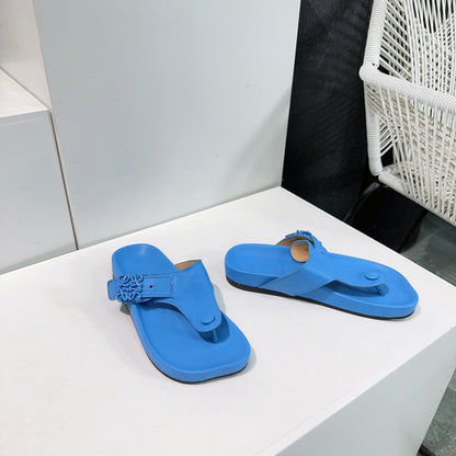 LW THONG SANDALS TRUE BLUE CALFSKIN