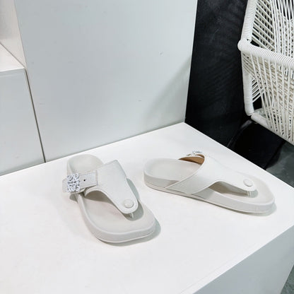 LW THONG SANDALS WHITE CALFSKIN
