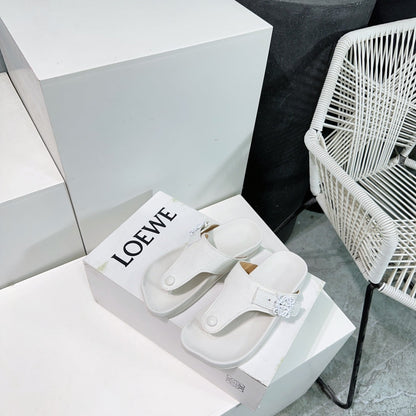 LW THONG SANDALS WHITE CALFSKIN