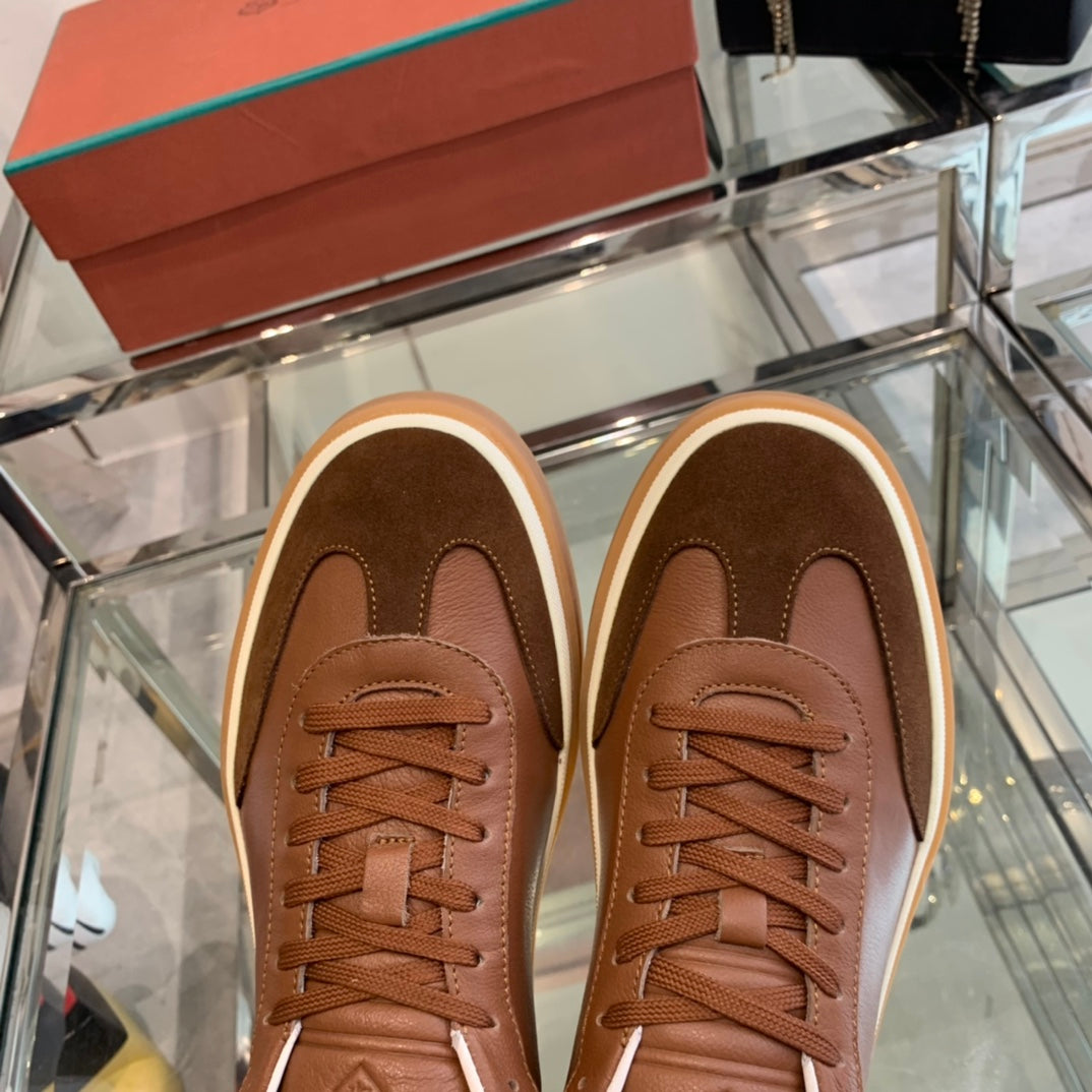 LP TENNIS WALK SNEAKERS BROWN AND CHOCOLATE CALFSKIN