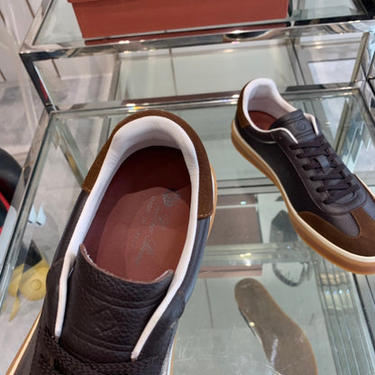 LP TENNIS WALK SNEAKERS ANCHOR AND BROWN CALFSKIN