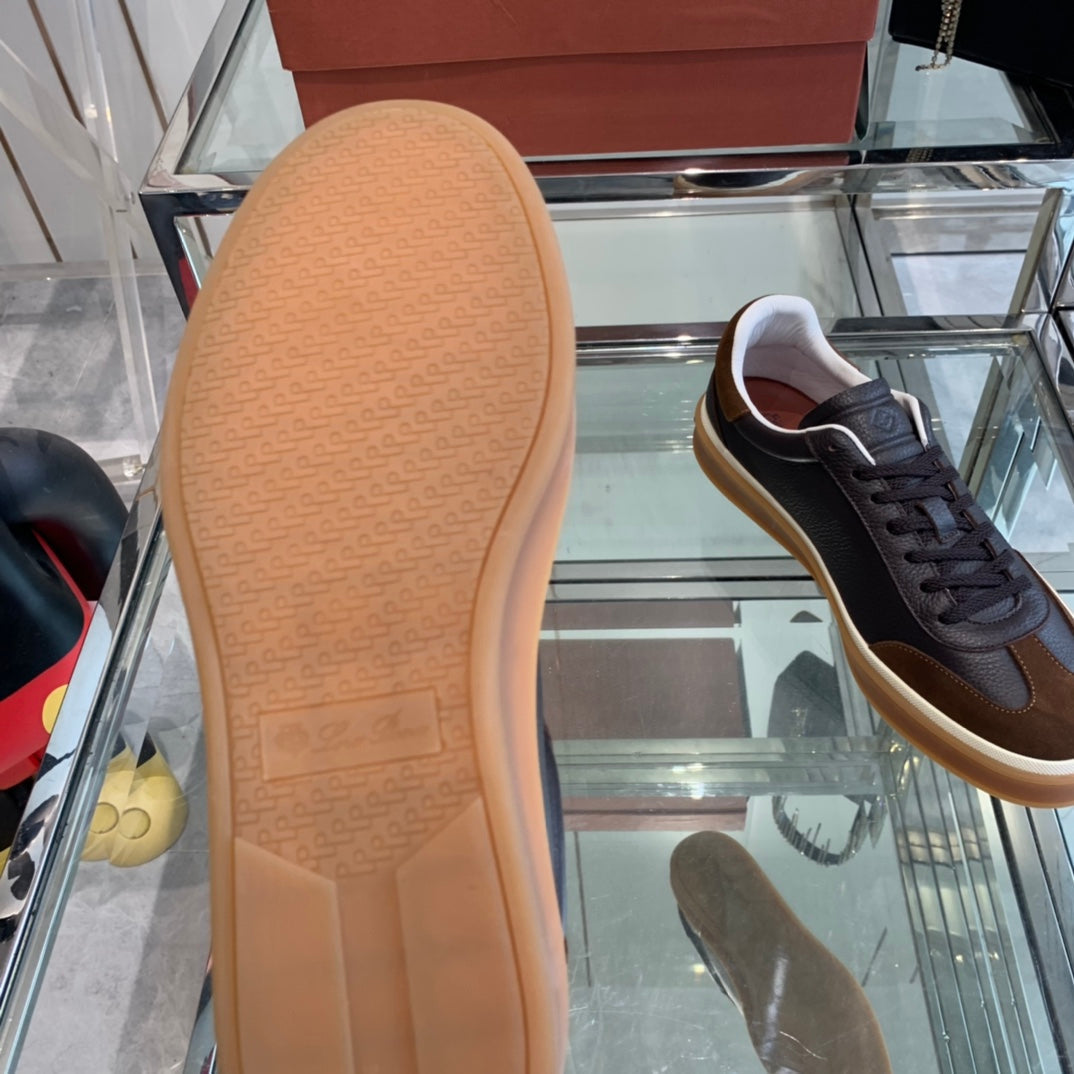 LP TENNIS WALK SNEAKERS ANCHOR AND BROWN CALFSKIN