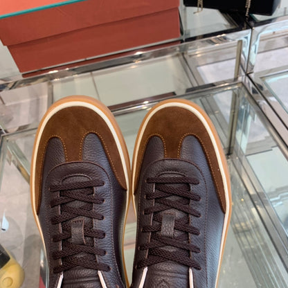 LP TENNIS WALK SNEAKERS ANCHOR AND BROWN CALFSKIN