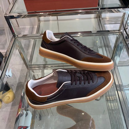 LP TENNIS WALK SNEAKERS ANCHOR AND BROWN CALFSKIN