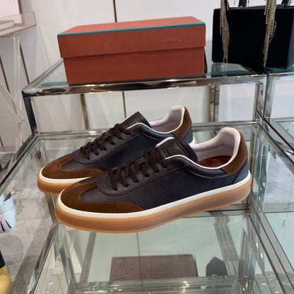 LP TENNIS WALK SNEAKERS ANCHOR AND BROWN CALFSKIN