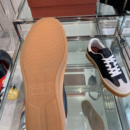 LP TENNIS WALK SNEAKERS BLACK AND BEIGE CALFSKIN