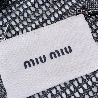 IVY TOTE BAG 40 IN BLACK MIX WHITE MESH