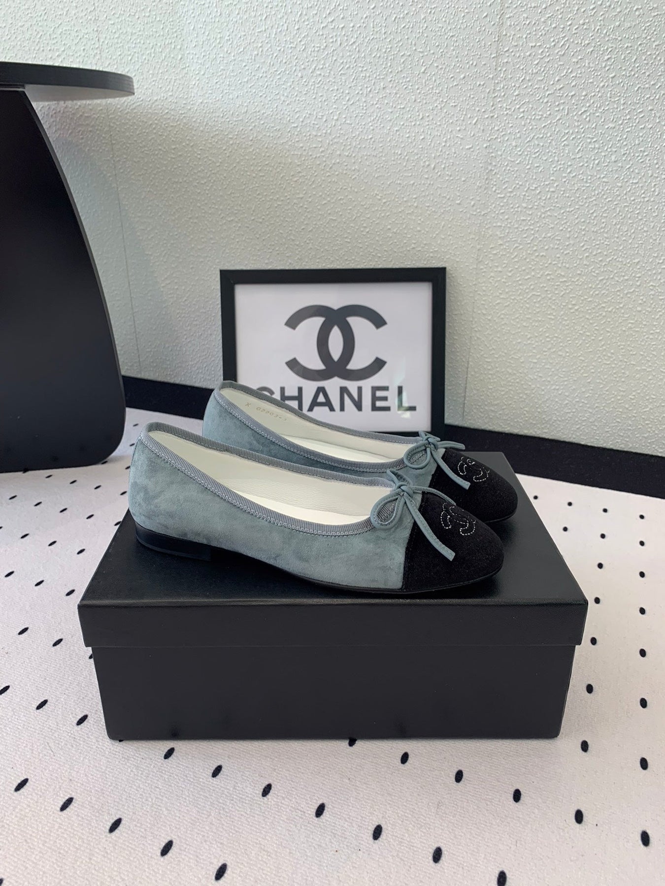 BALLET FLAT ICEBERG BLUE MIX BLACK VELVET
