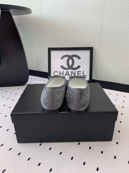 BALLET FLAT GREY MIX LIGHT BLUE VELVET