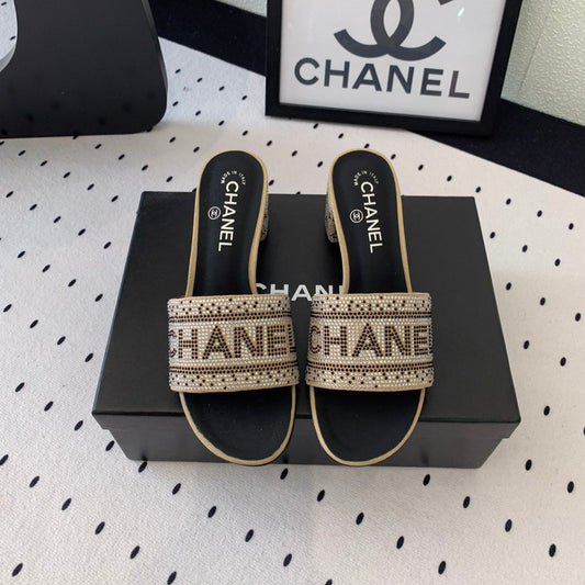 RHINESTONE LETTER HIGH HEELS CARAMEL BROWN AND BLACK LAMBSKIN