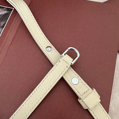 EXTRA POCKET L19 IN BISQUE BEIGE CALFSKIN WITH SILVER HARDWARE