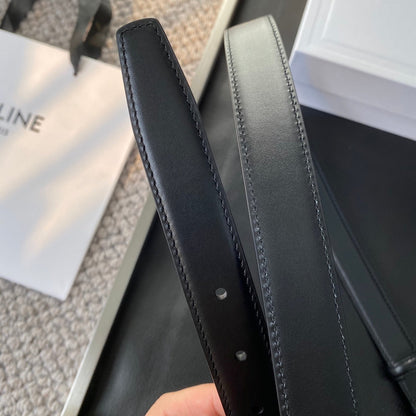 BELT 25MM IN BLACK REVERSIBLE ITALIAN CALFSKIN WITH VINTAGE SILVER BUCKLE