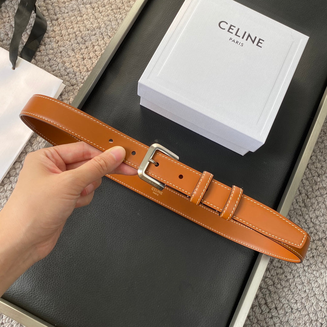 BELT 25MM IN BROWN REVERSIBLE ITALIAN CALFSKIN WITH VINTAGE SILVER BRASS BUCKLE