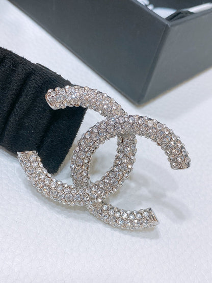 CC ELASTIC BELT 30MM IN BLACK WOOL FABRIC SILVER HARDWARE WITH RHINSTONES