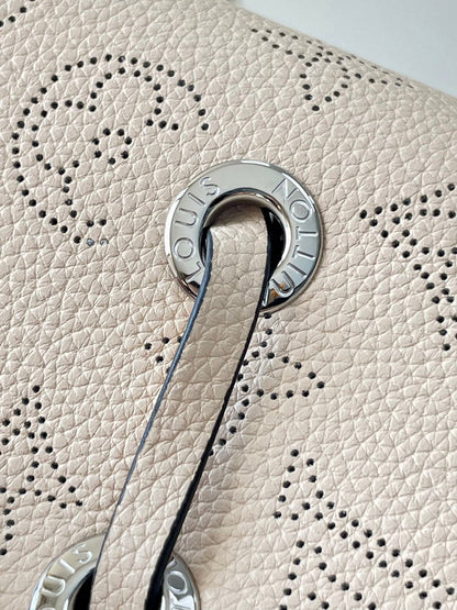 BELLA 22 IN BEIGE MONOGRAM PERFORATE CALFSKIN SILVER HARDWARE