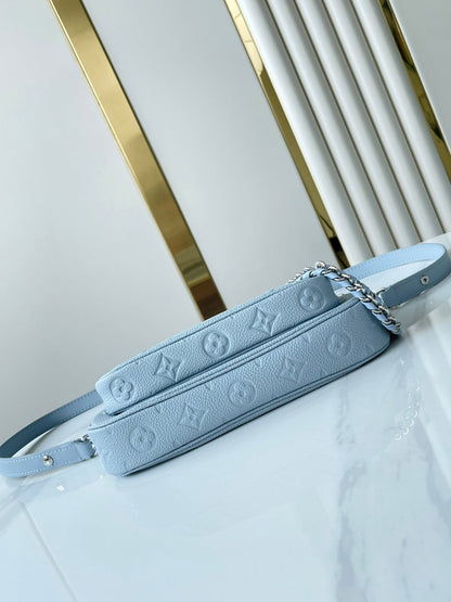 MULTI POCHETTE ACCESSOIRES 24 IN BEAU BLUE MONOGRAM EMPREINTE LEATHER