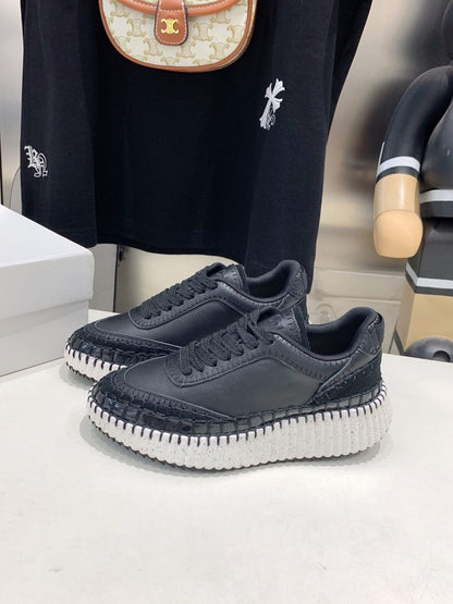 NAMA SNEAKER 5 CM IN BLACK CALFSKIN