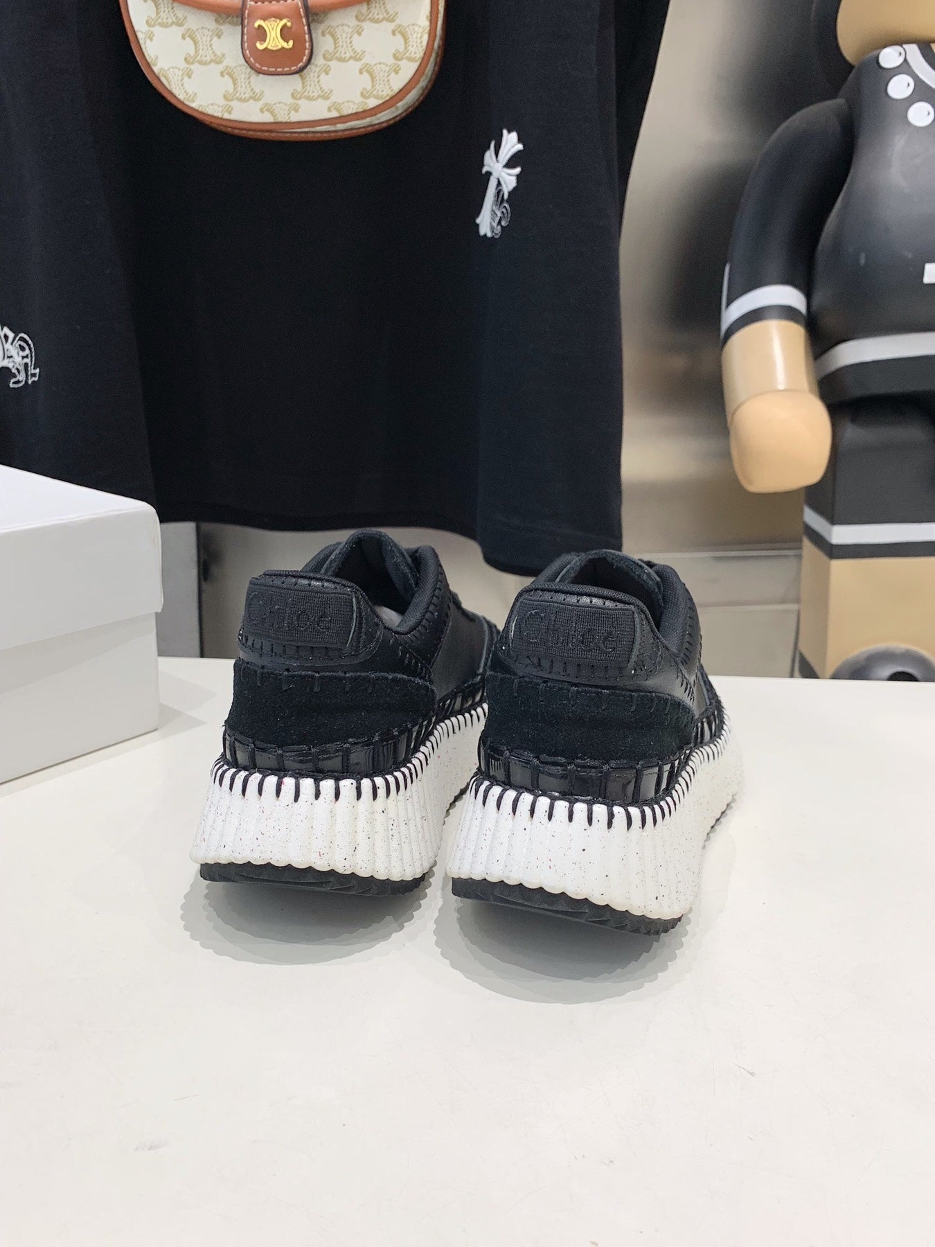 NAMA SNEAKER 5 CM IN BLACK CALFSKIN