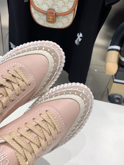 NAMA SNEAKER 5 CM IN LIGHT PINK CALFSKIN