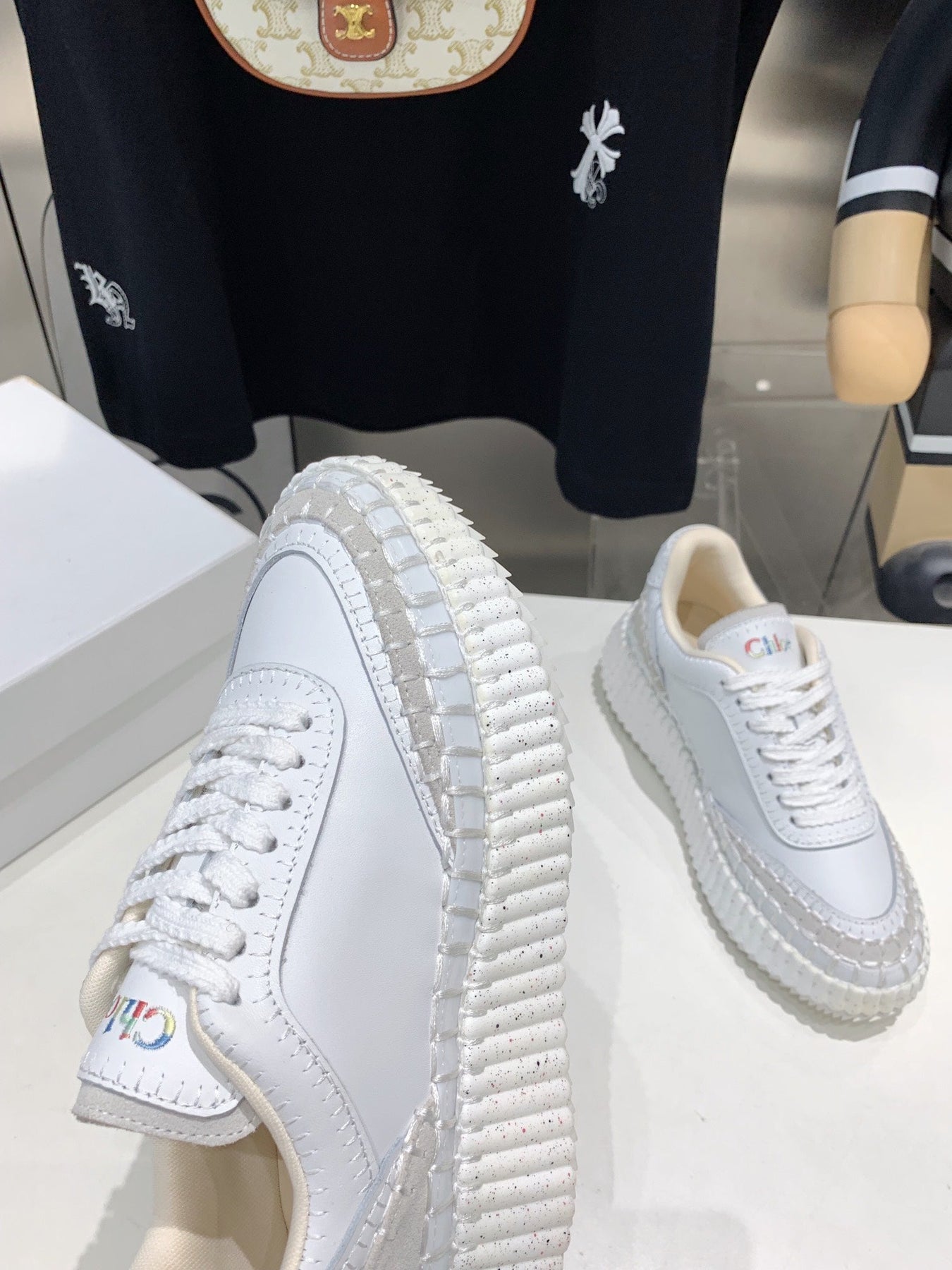 NAMA SNEAKER 5 CM IN WHITE CALFSKIN