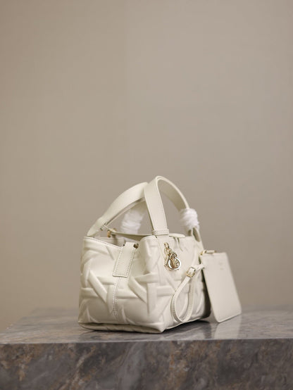 MINI TOUJOURS BAG 23 IN WHITE CANNAGE GRAPHIC CALFSKIN