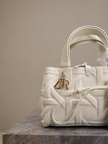 MINI TOUJOURS BAG 23 IN WHITE CANNAGE GRAPHIC CALFSKIN