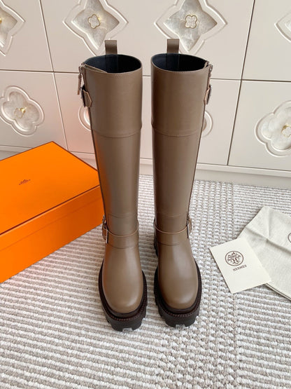 JAIME BOOT IN CEDAR BROWN CALFSKIN