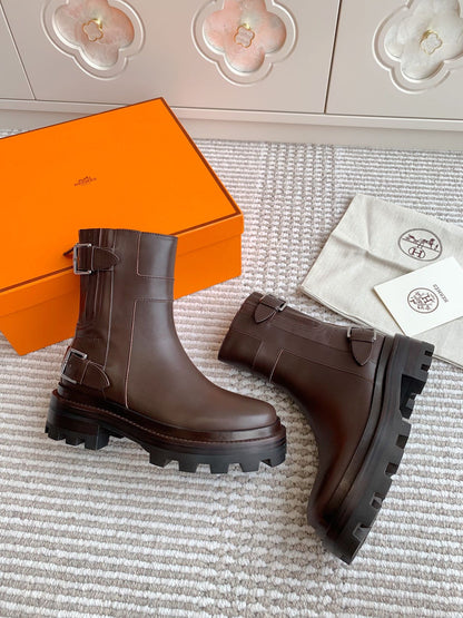 JAIME ANKLE BOOT IN CHOCOLATE BROWN CALFSKIN