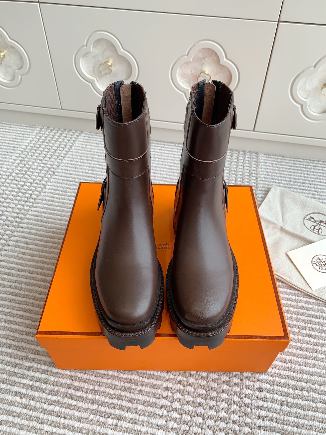 JAIME ANKLE BOOT IN CHOCOLATE BROWN CALFSKIN