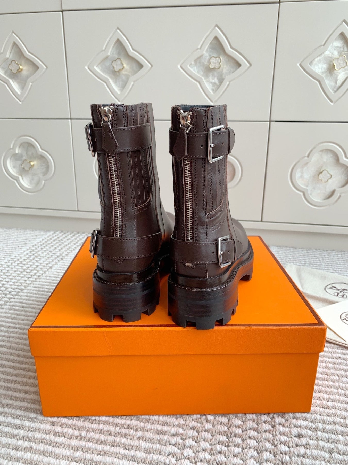 JAIME ANKLE BOOT IN CHOCOLATE BROWN CALFSKIN