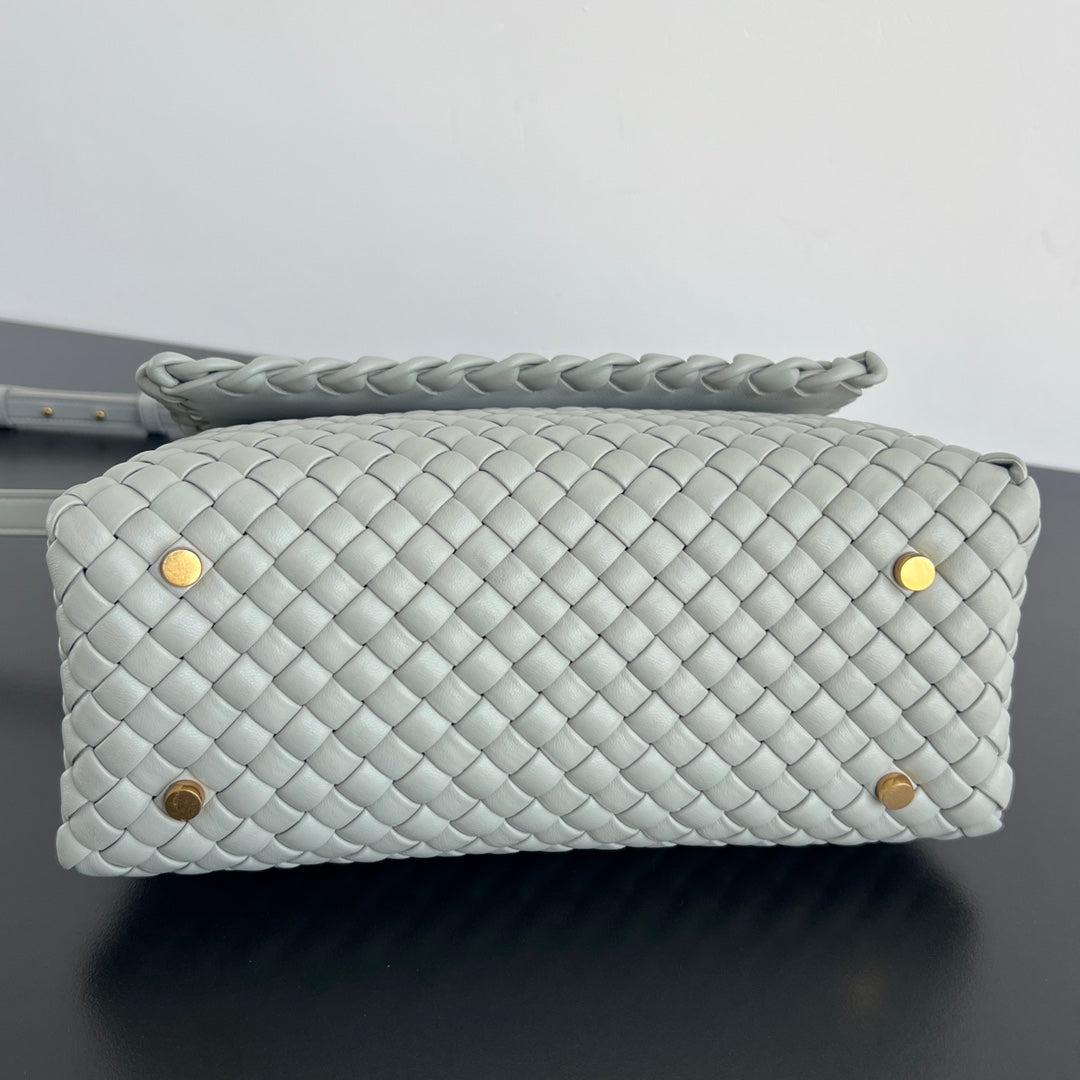 PATTI SHOULDER BAG 26 IN RHINO GRAY LAMBSKIN