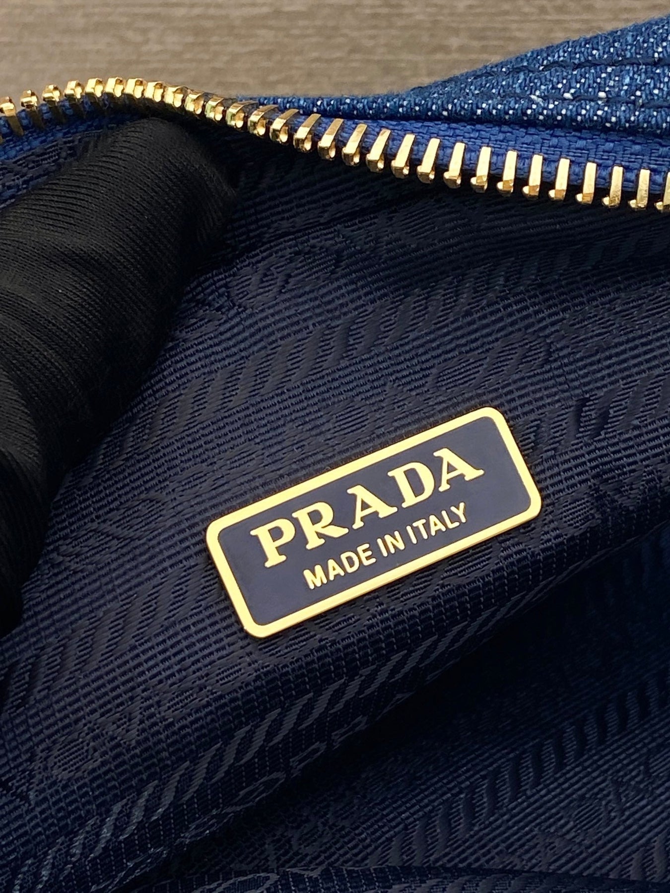 MINI BAG 14 IN AZURE BLUE DENIM GOLD HARDWARE